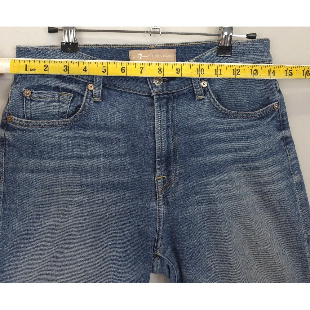 7 For All Mankind Jeans Women 27 Luxe Vintage Tapered Stretch Denim High Rise